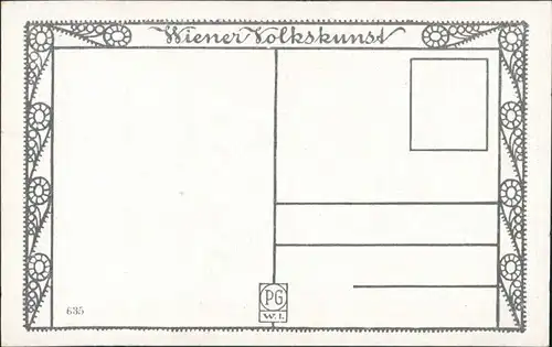 Wiener Volkskunst "Die Träumerin" Künstler Stefan v. Bukowski 1910