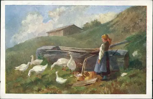Ansichtskarte  " Ganseliesel" Künstlerkarte Künstler M. Fürst pinx. 1920