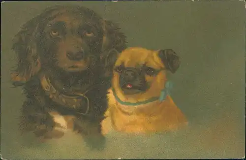 Ansichtskarte  Tiere - Hunde Wenau-Pastell Postkarte Künstlerkarte 1920