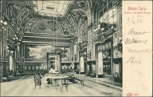 Postcard Monte-Carlo Casino - Saal 1903