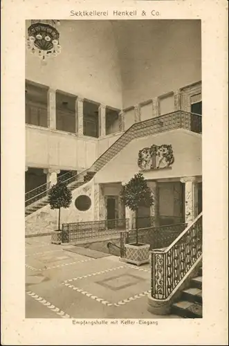 Ansichtskarte Biebrich-Wiesbaden Sektkellerei Henkell - Empfangshalle 1927