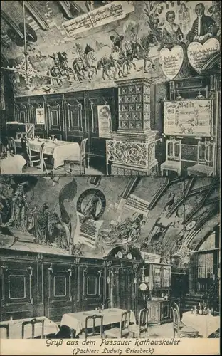 Ansichtskarte Passau Rathauskeller - Saal 1925