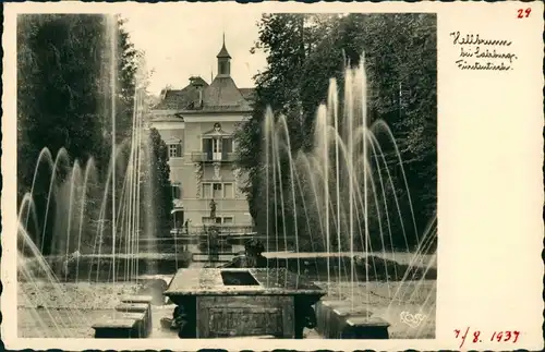 Hellbrunn Fürsten Villa Schloss ähnliches Gebäude, Wasserspiele 1932