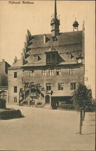 Ansichtskarte Pößneck Strassen Partie am Rathaus, Town Hall Postcard 1920