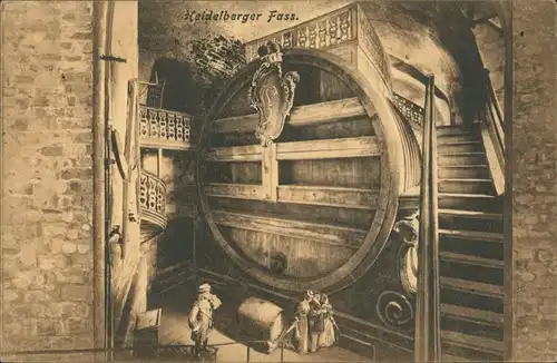 Heidelberg Das große Heidelberger Fass Postkarte Vintage Postcard 1911