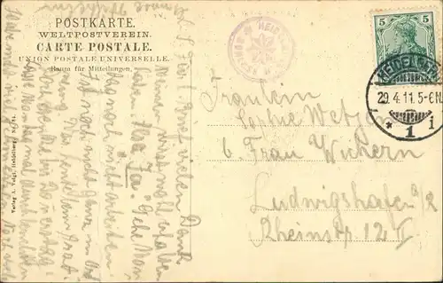 Heidelberg Das große Heidelberger Fass Postkarte Vintage Postcard 1911