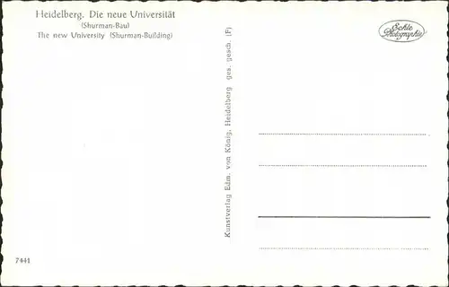 Heidelberg Universität Shurman-Bau Gebäude Uni Gesamtansicht 1960