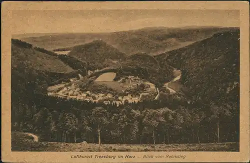 Treseburg Luftkurort Panorama Blick vom Rennsteig auf d. Ort 1920