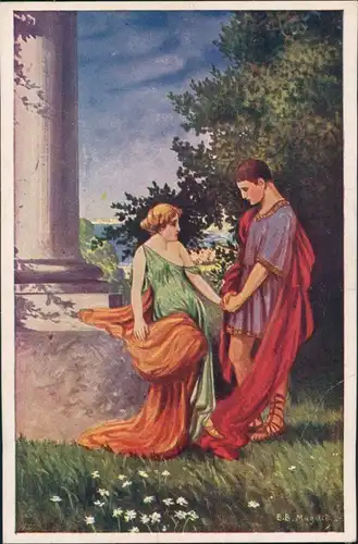 Ansichtskarte  E. B. Magdič: Römische Liebe Signierte Künstlerkarte 1920