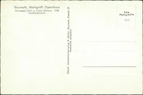 Ansichtskarte Bayreuth Opernhaus - Innen 1932