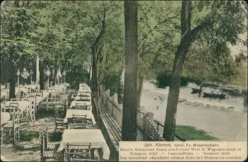 Ansichtskarte Wien Hotel Restaurant Franz Josef Land 1911