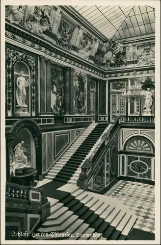 Ansichtskarte Chiemsee Schloss - Treppenhaus 1932