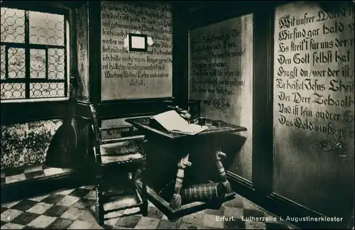 Ansichtskarte Erfurt Augustinerkloster, Lutherzelle 1927