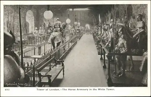Postcard London Tower of London The Horse in the White Tower 1932