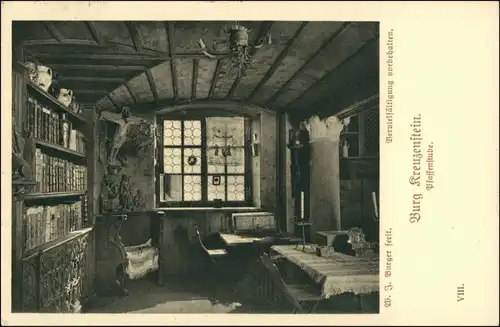 Ansichtskarte Leobendorf Burg Kreuzenstein - Pfaffenstube 1928