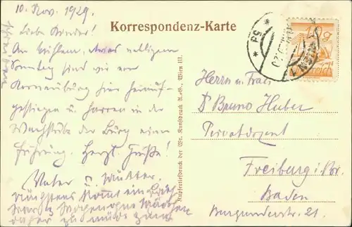 Ansichtskarte Leobendorf Burg Kreuzenstein - Pfaffenstube 1928