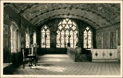 Ansichtskarte Lüneburg Rathaus, bemalte Laube 1932