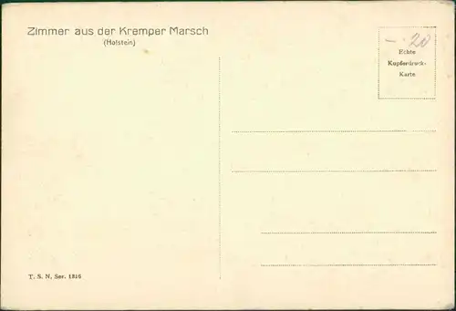 Ansichtskarte Krempe (Kr. Steinburg) Zimmer aus der Kremper Marsch 1928