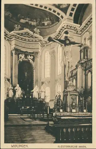 Ansichtskarte Wiblingen-Ulm a. d. Donau Kirche - Innenansicht 1922