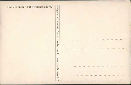 Ansichtskarte Salzburg Festung Hohensalzburg - Fürstenzimmer 1917