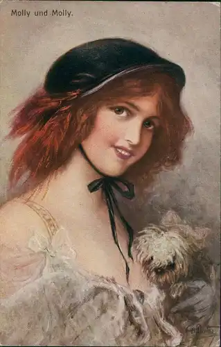 Ansichtskarte  Kunst-AK Dietze Serie ,,Treue Freunde Molly und Molly" 1910