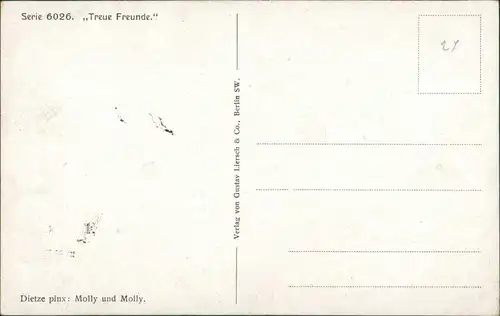 Ansichtskarte  Kunst-AK Dietze Serie ,,Treue Freunde Molly und Molly" 1910