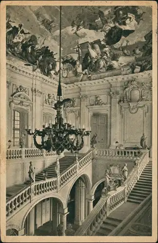 Ansichtskarte Würzburg Residenzschloß - Treppenhaus 1924