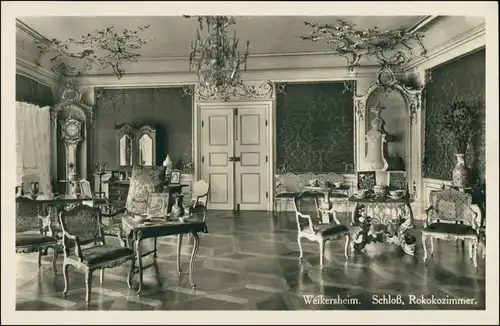 Ansichtskarte Weikersheim Schloss, Rokokozimmer 1930