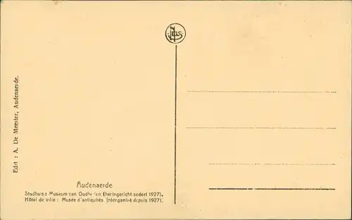 Postkaart Oudenaarde Oudenaarde (Audenarde) Stadthuis Museum - Innen 1913