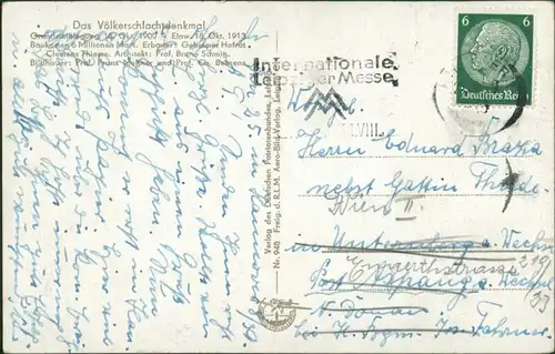 Ansichtskarte Leipzig Luftbild Völkerschlachtdenkmal Umland 1942