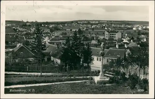 Ansichtskarte Mattersburg Denkmal Stadt, Fabrik 1939