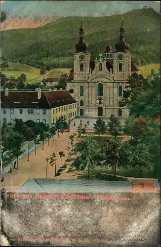 Postcard Haindorf Hejnice Stadtpartie - Straße 1909