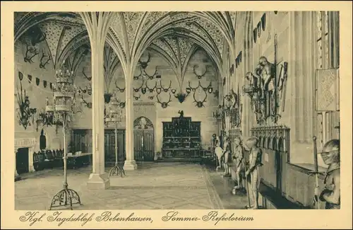 Ansichtskarte Bebenhausen-Tübingen Jagdschloss, Sommer Refectorium 1924