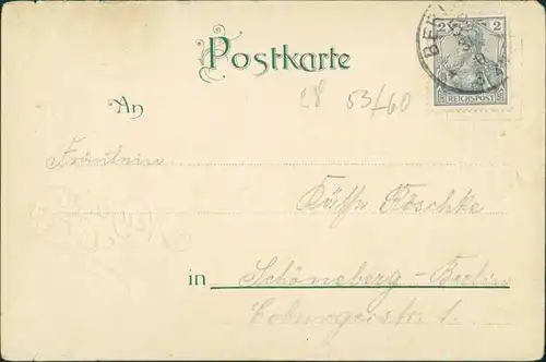 Kreuzberg-Berlin Hallesches Tor Glückwunsch - Neujahr/Sylvester 1902