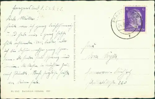 Postcard Franzensbad Františkovy Lázně Dankwarte - Straßenpartie 1940