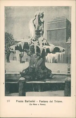Cartoline Rom Roma Piazza Barberini Fontana del Tritone, Brunnen 1900