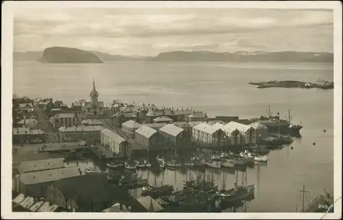 Postcard Hammerfest Blick auf Stadt und Hafen 1933