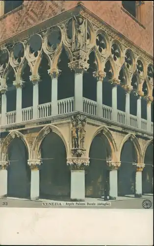 Cartoline Venedig Venezia Angolo Palazzo Ducale (coloriertes Foto) 1910