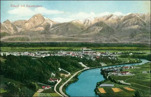 Ansichtskarte Villach Partie an der Stadt 1910
