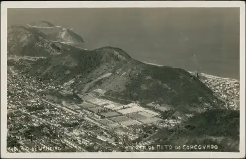 Postcard Rio de Janeiro Luftbild Alto do Corcovado 1929
