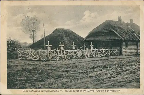 Postcard Pastawy Поставы, Postawy Dorf Jurewo (Witebesk) 1917