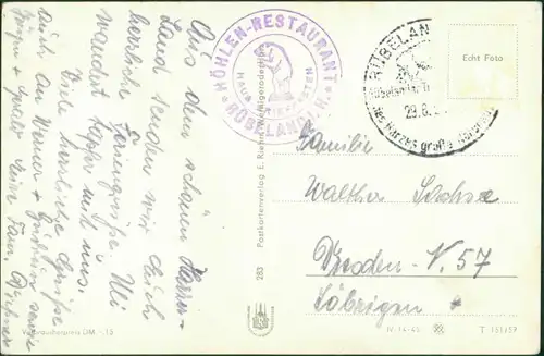 Ansichtskarte Rübeland Straßenpartie - Kiosk 1957