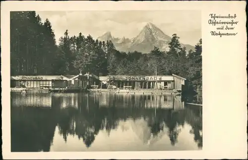 Berchtesgaden Schwimmbad Sonnenbad - Watzmann im Hintergrund 1935