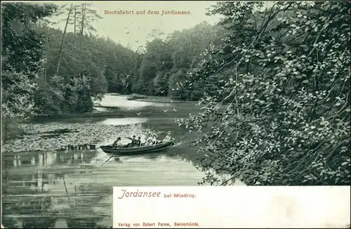 Postcard Misdroy Międzyzdroje Jordansee - Bootsfahrt 1909
