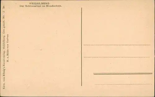 Ansichtskarte Heidelberg Heidelberger Schloss Schlossaltan im Mondschein 1920