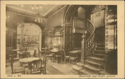 Ansichtskarte Köln Kaffee Jansen - Obermarspforten - Saal 1922