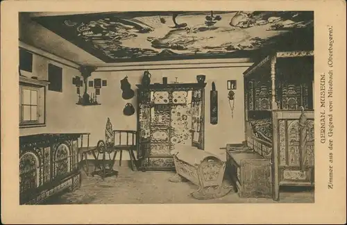 Ansichtskarte Nürnberg Germanisches Museum Nürnberg Zimmer aus Miesbach 1924