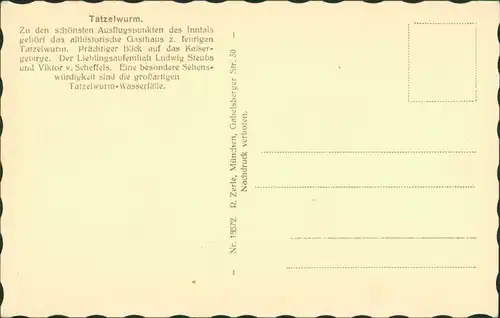 Ansichtskarte Oberaudorf Gasthaus zum Heurigen - Scheffelstube 1930