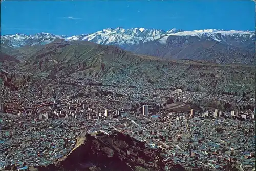 Postcard La Paz Panorama-Ansicht Blick über die Stadt 1975