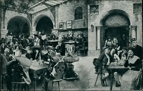 Ansichtskarte Salzburg Stiftskellerei St. Peter - Hof 1923